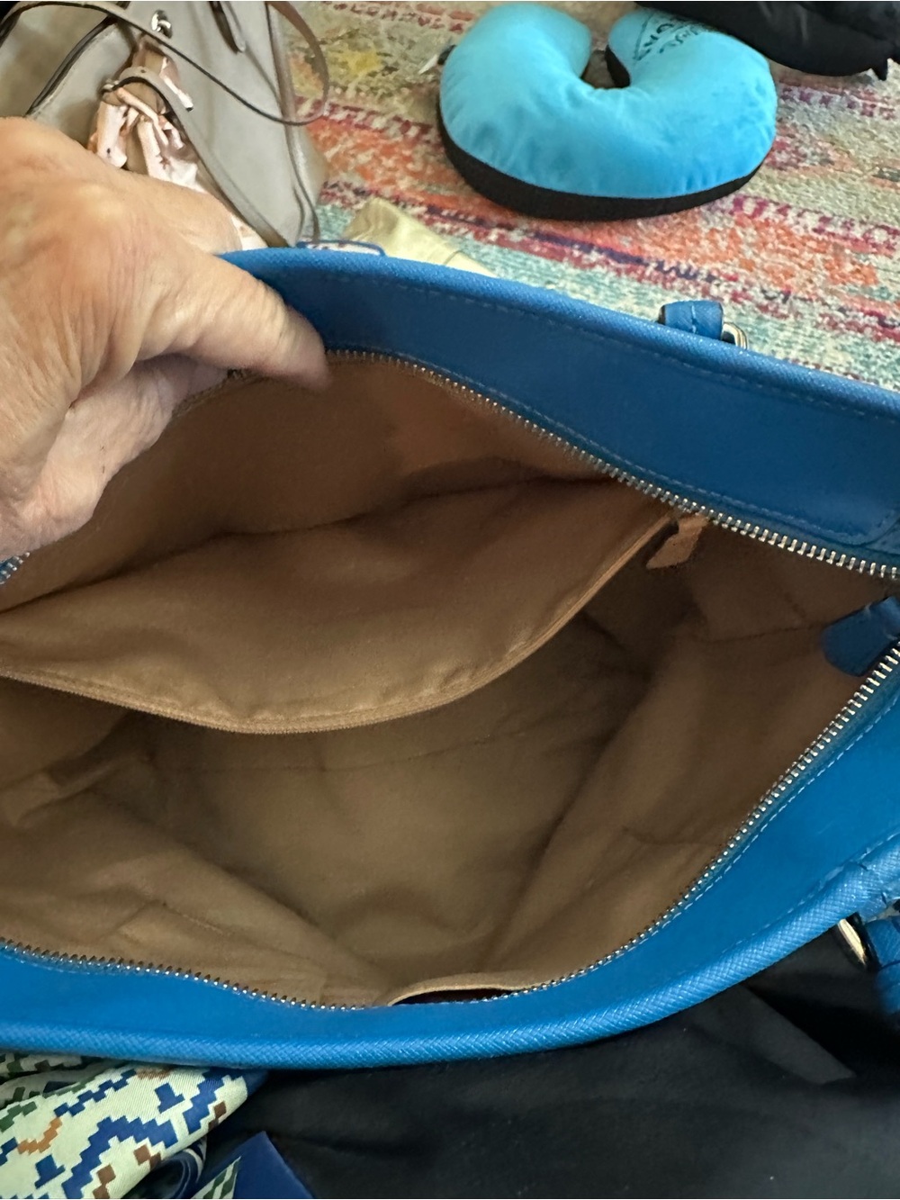Coach Saffiano Peyton Royal Blue Leather Tote - Picture 3 of 11